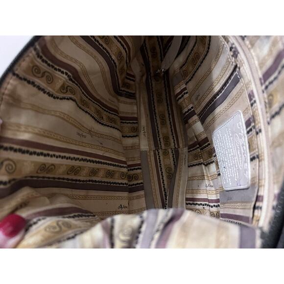 Brighton Barbados Zip Top Hobo Purse Black Pebble Leather Shoulder Bag - Picture 12 of 13